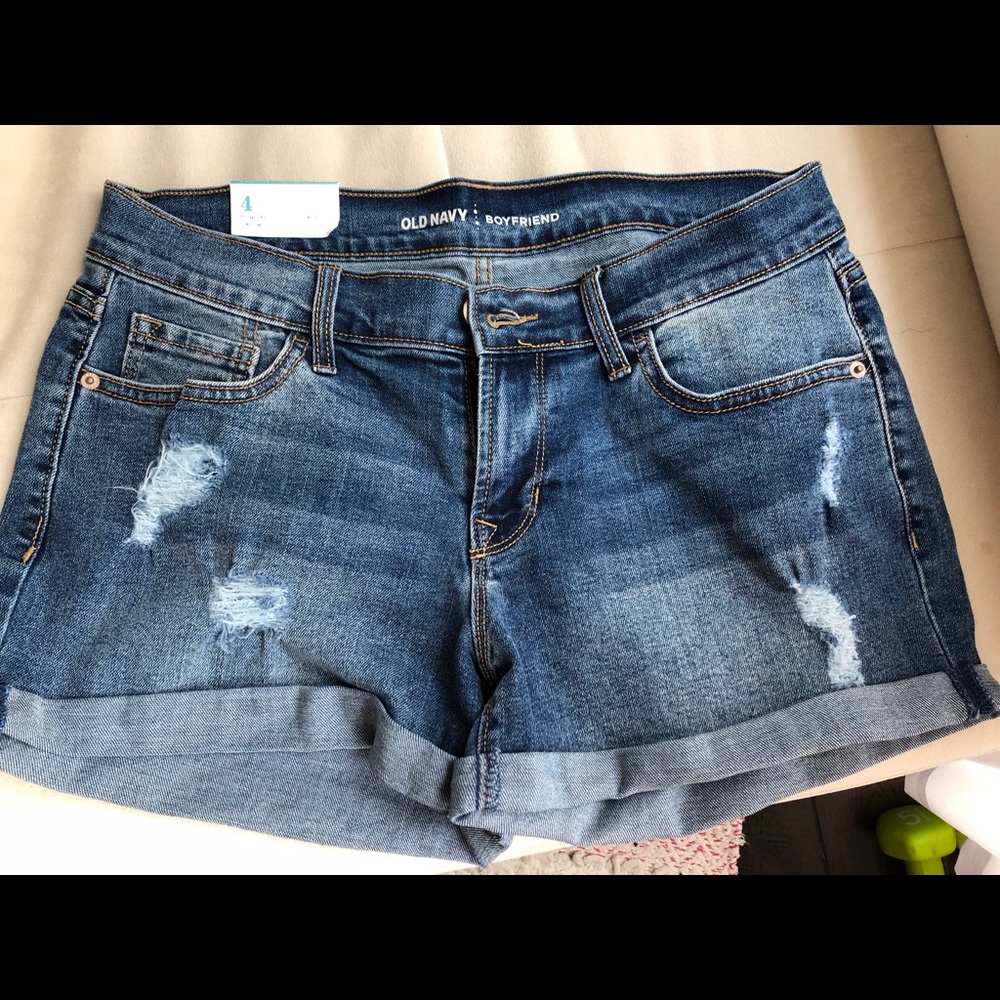 Denim boyfriend shorts